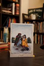 Load image into Gallery viewer, Daak Art Print - An Ear-Cleaner Attending to a Man's Ear by Unnamed Delhi Painter