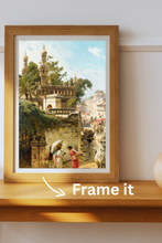 Load image into Gallery viewer, Daak Art Print - Street Scene in Hyderabad by Woldemar Friedrich