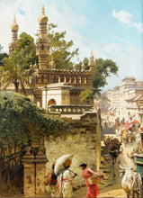 Load image into Gallery viewer, Daak Art Print - Street Scene in Hyderabad by Woldemar Friedrich