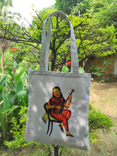 Load image into Gallery viewer, Kalighat Tote Bag - Courtesan Playing Sitar OR Lady and Her Beats