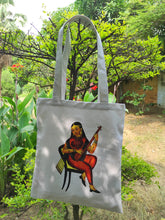 Load image into Gallery viewer, Kalighat Tote Bag - Courtesan Playing Sitar OR Lady and Her Beats