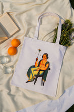 Load image into Gallery viewer, Kalighat Tote Bag - Man Smoking a Margila Pipe OR Babu Living His Best Life