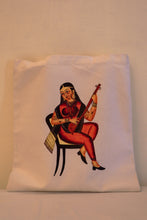 Load image into Gallery viewer, Kalighat Tote Bag - Courtesan Playing Sitar OR Lady and Her Beats