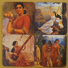 Load image into Gallery viewer, The Women of Raja Ravi Varma - Daak Coaster Set of 4 Paintings