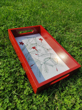 Load image into Gallery viewer, Daak Floral Tray - In Red