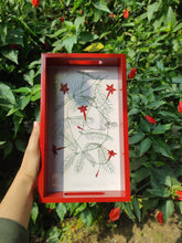 Load image into Gallery viewer, Daak Floral Tray - In Red