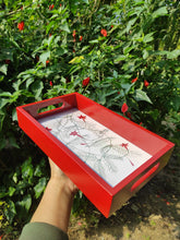 Load image into Gallery viewer, Daak Floral Tray - In Red