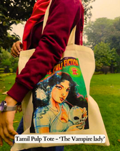 Load image into Gallery viewer, Daak x Blaft - Tamil Pulp Tote - Vampire Lady
