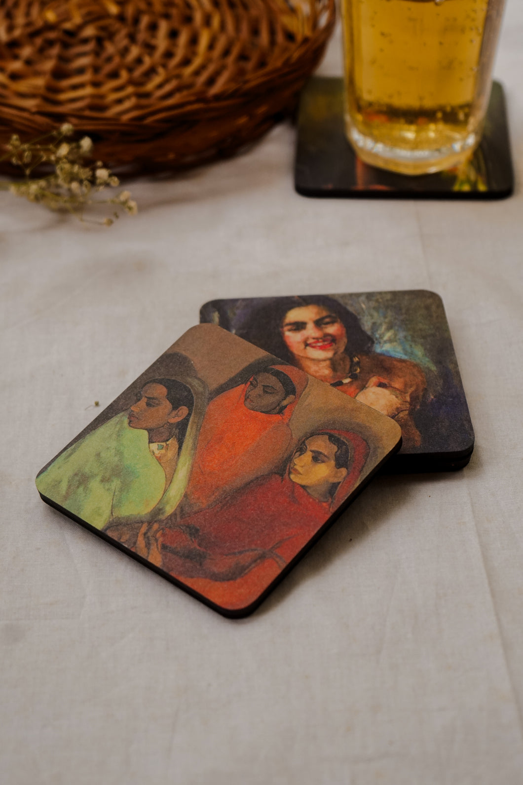 The Women of Amrita Sher-Gil - Daak Coaster Set of 4 Paintings