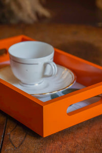 Daak Floral Tray - In Orange