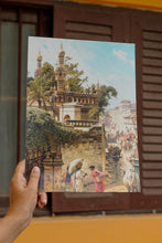 Load image into Gallery viewer, Daak Art Print - Street Scene in Hyderabad by Woldemar Friedrich
