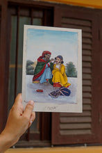 Load image into Gallery viewer, Daak Art Print - An Ear-Cleaner Attending to a Man&#39;s Ear by Unnamed Delhi Painter
