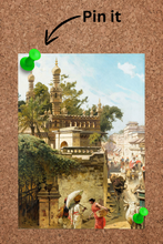 Load image into Gallery viewer, Daak Art Print - Street Scene in Hyderabad by Woldemar Friedrich
