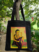 Load image into Gallery viewer, Kalighat Tote  - Courtesan and Her Admirer OR Men Are Sheep
