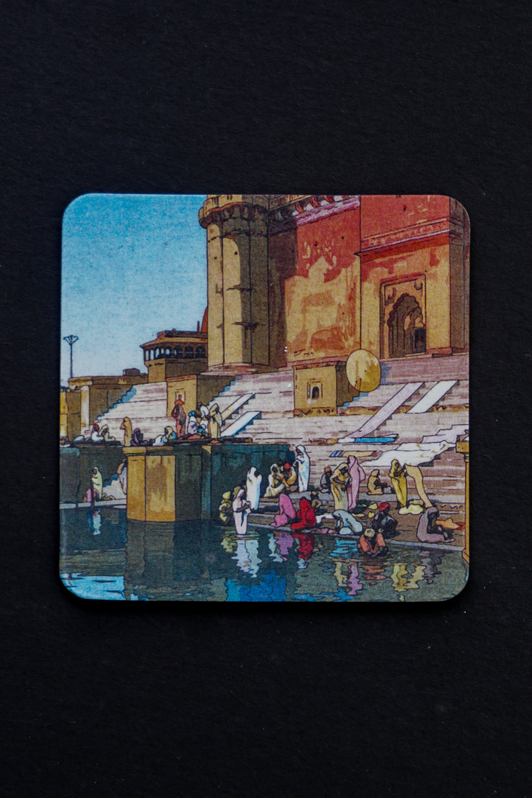 Daak Fridge Magnet - Ghat in Banaras by Hiroshi Yoshida