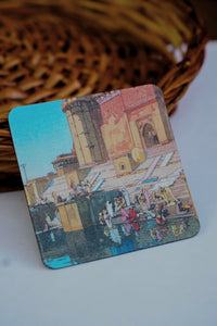 Daak Fridge Magnet - Ghat in Banaras by Hiroshi Yoshida