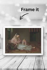 Daak Art Print - Indian Girl with a Hookah by Francesco Renaldi