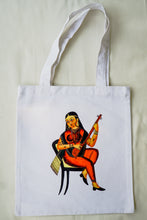 Load image into Gallery viewer, Kalighat Tote Bag - Courtesan Playing Sitar OR Lady and Her Beats
