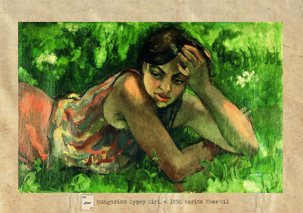 'Hungarian Gypsy Girl' by Amrita Sher-Gil - Daak Art Print