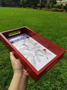 Daak Floral Tray - In Red