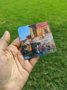 Daak Fridge Magnet - Ghat in Banaras by Hiroshi Yoshida